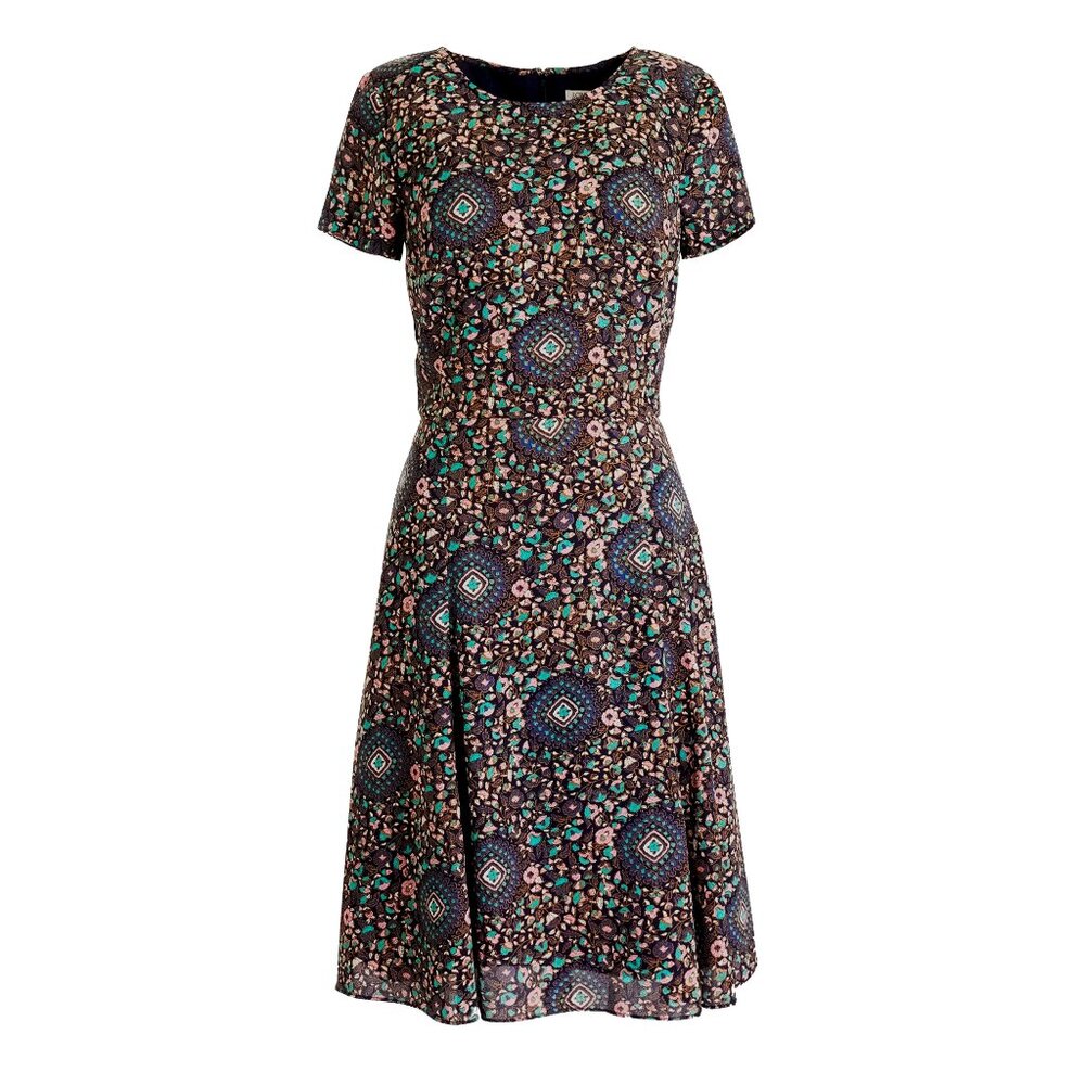 NWT Womens Size 0 J. Crew Multicolor Floral Short-Sleeve Flutter Mini Dress NEW